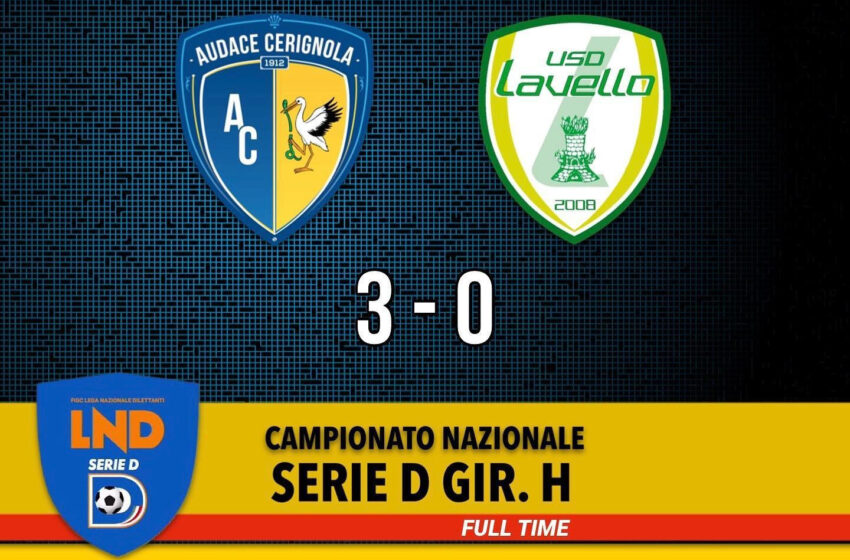  Il Cerignola fa suo il big match di giornata contro il Lavello e porta a 6 i risultati utili consecutivi