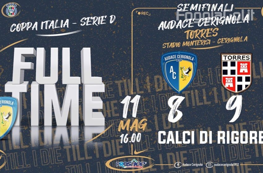  L’Audace Cerignola esce dalla Coppa solo alla roulette dei calci di rigore
