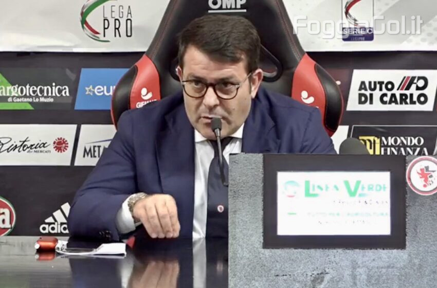  La nota di Nicola Canonico diffusa dal Calcio Foggia 1920