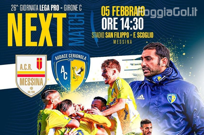  Domani l’Audace in riva allo stretto per cercare il giusto riscatto
