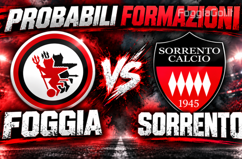  Le probabili formazioni di Foggia-Sorrento