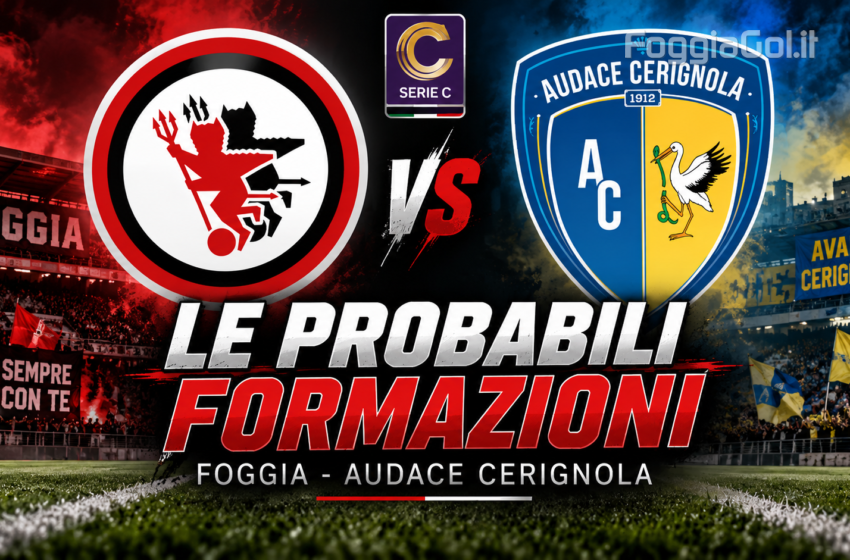  Le probabili formazioni di Foggia-Audace Cerignola